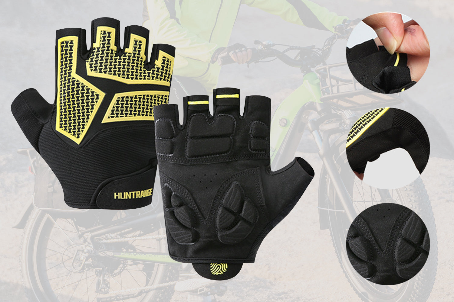 Ebike Cycling Gel Gloves Half Finger Gloves、mySite、bearsvspackers