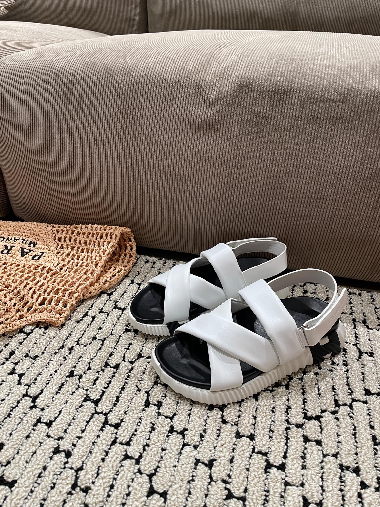 ELECTRIC SANDAL BLACK MIX WHITE CALFSKIN、mysite、Cacoeks