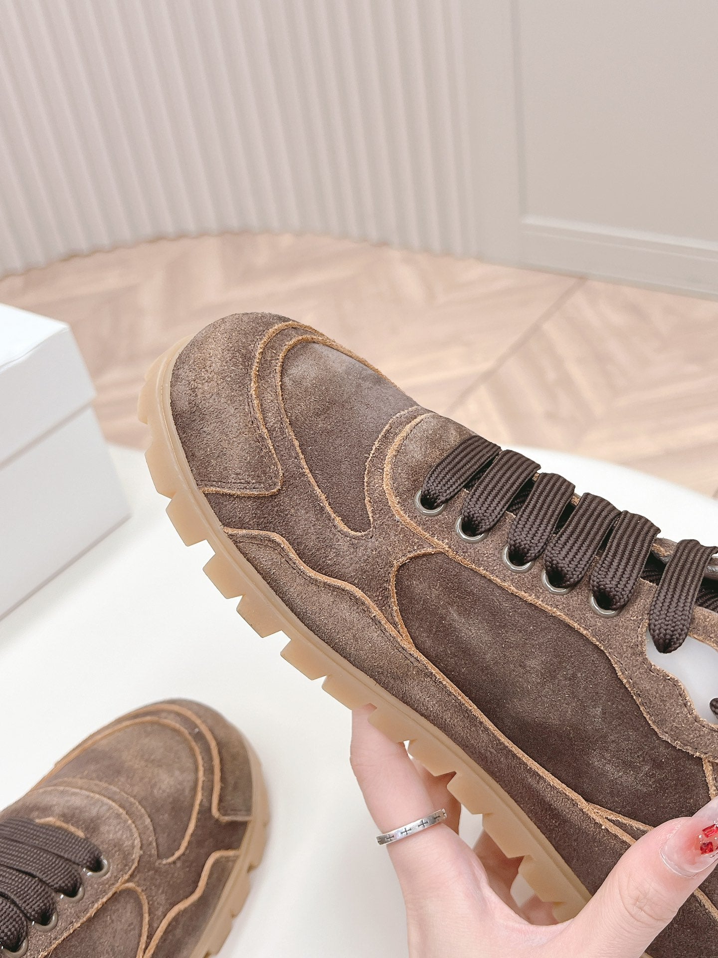 PRA FADED SUEDE SNEAKERS CHOCOLATE、mysite、Cacoeks