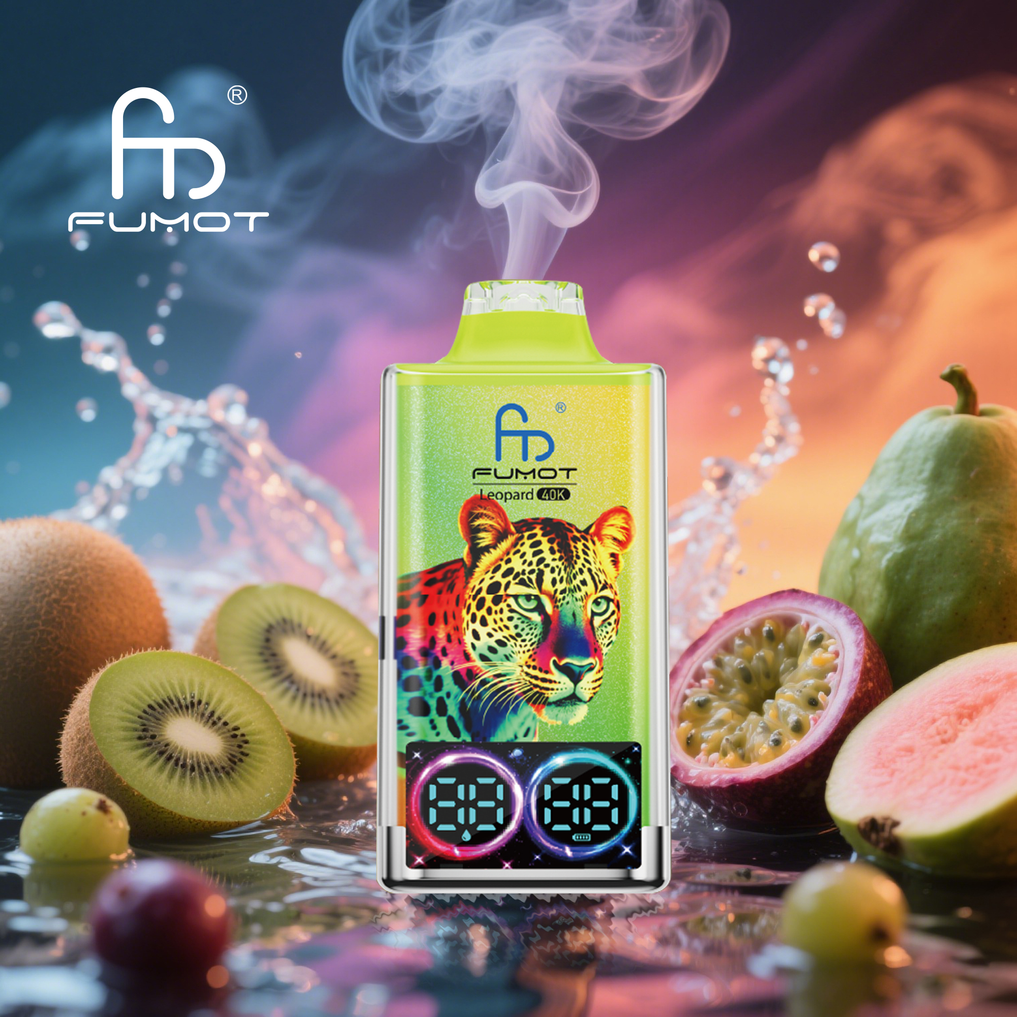  Fumot Leopard 40000 40K Puffs Original Edition Dual Mesh LCD Display Disposable Vapevpae005 vapeing vape