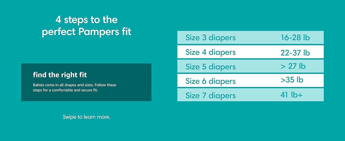 Diaper sizing chart