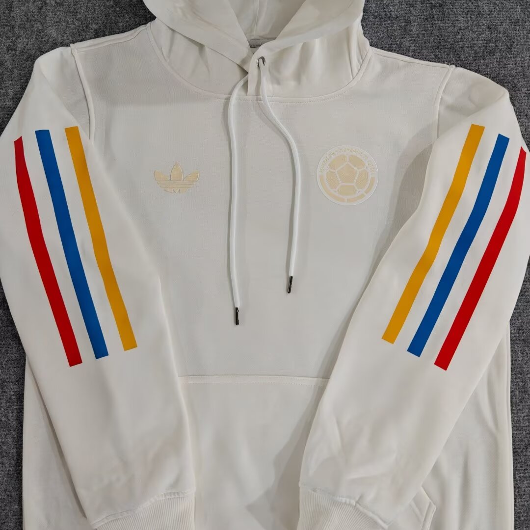 ManixJersey.com | Colombia 2024 100th Anniversary Hooded - White -Customize Name, Number and Patch | Worldwide Shipping
