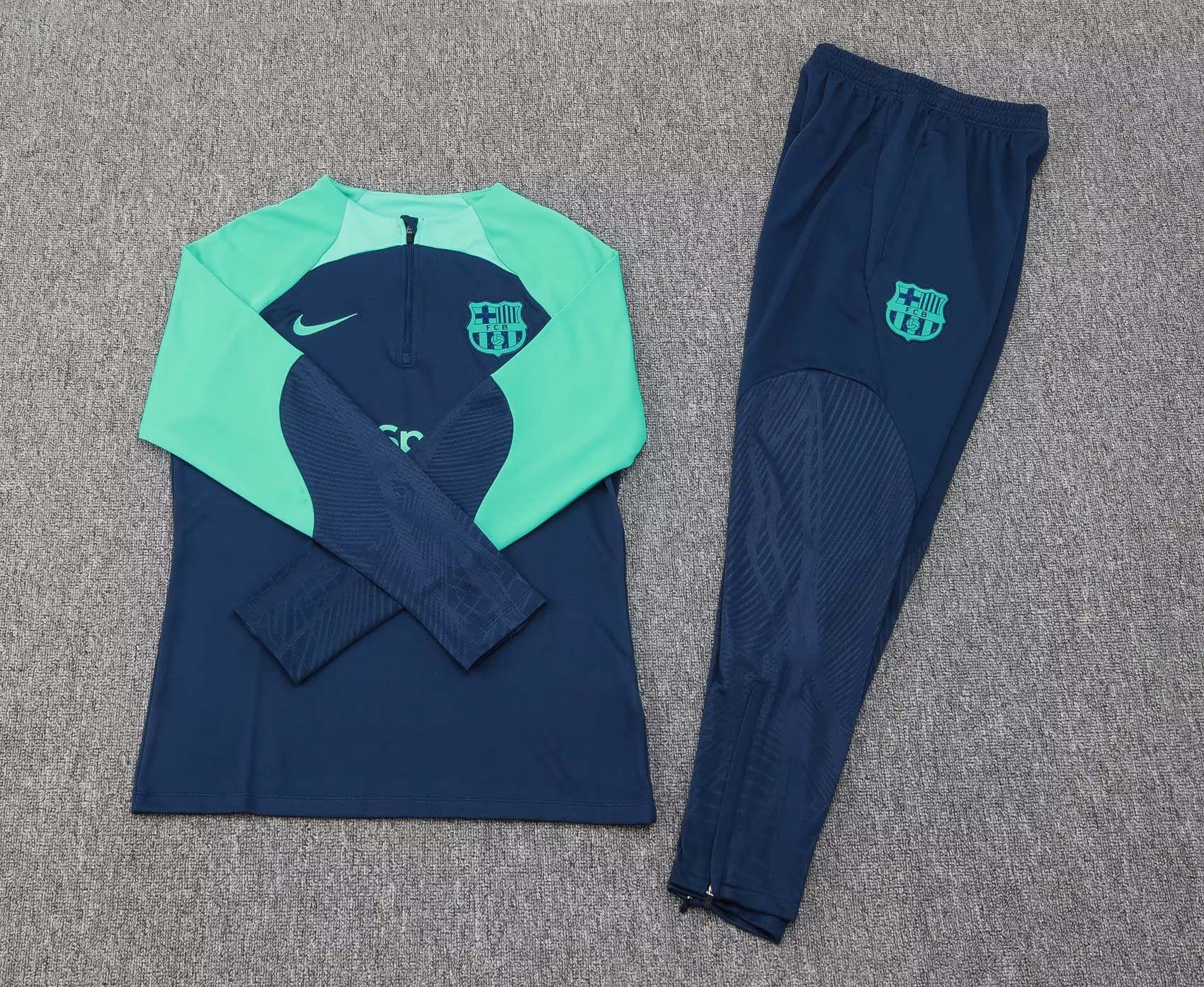 2023/2024 Barcelona Half-Pull Training Suit Royal blue Jersey Set:football jersey mysite: unitedjerseyfootball 邓江浪:football