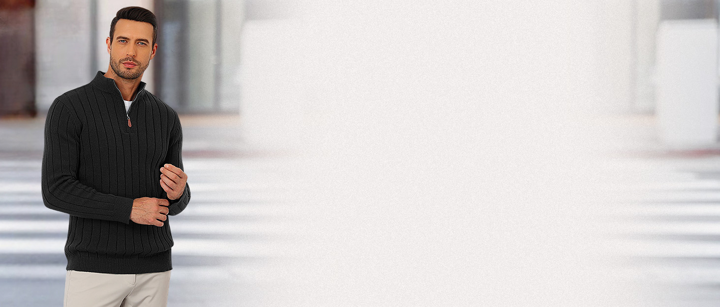 mens mock neck sweater