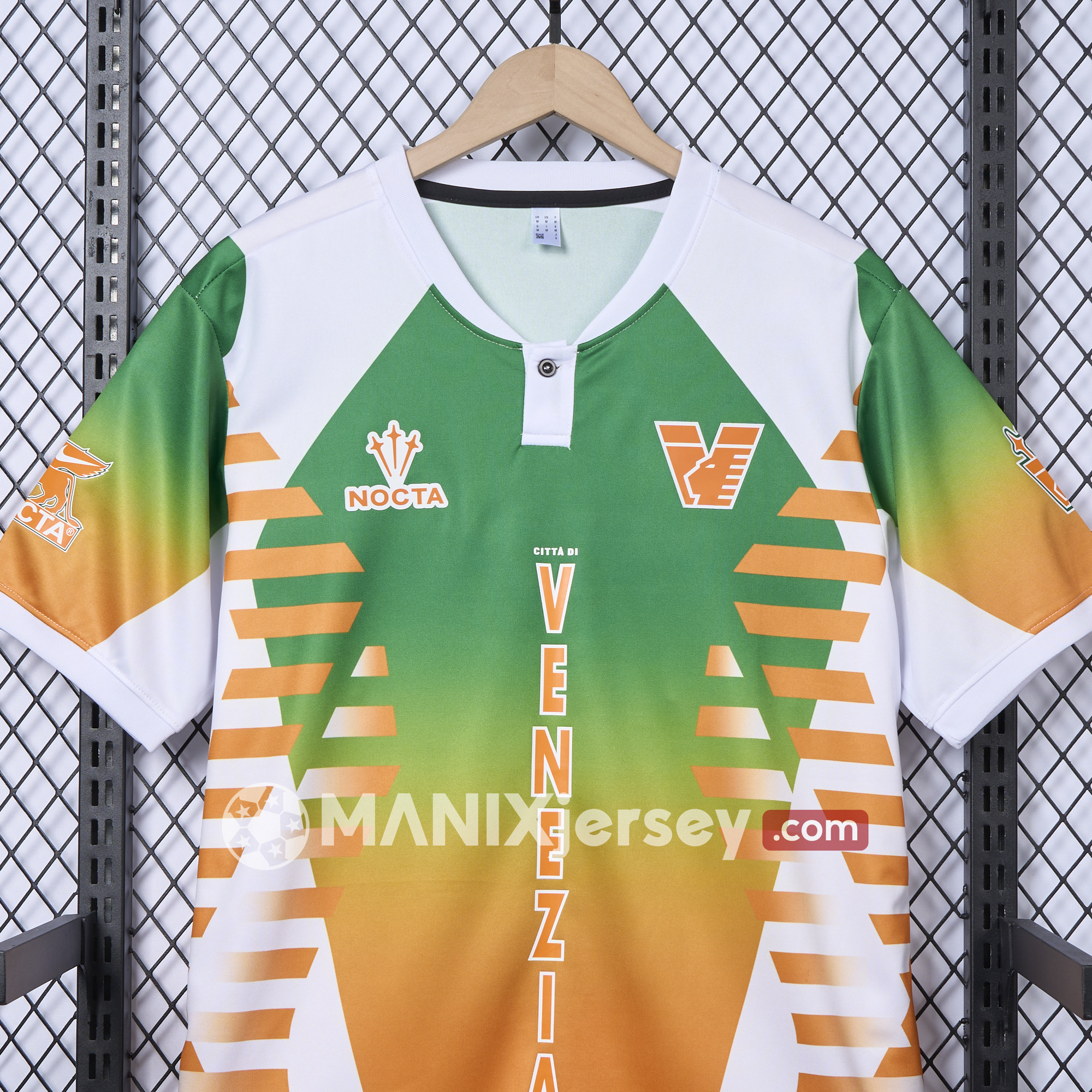 ManixJersey.com | Venezia FC 24-25 Orange and Green Pre-Match Jersey - Fans Version -Customize Name, Number and Patch | Worldwide Shipping