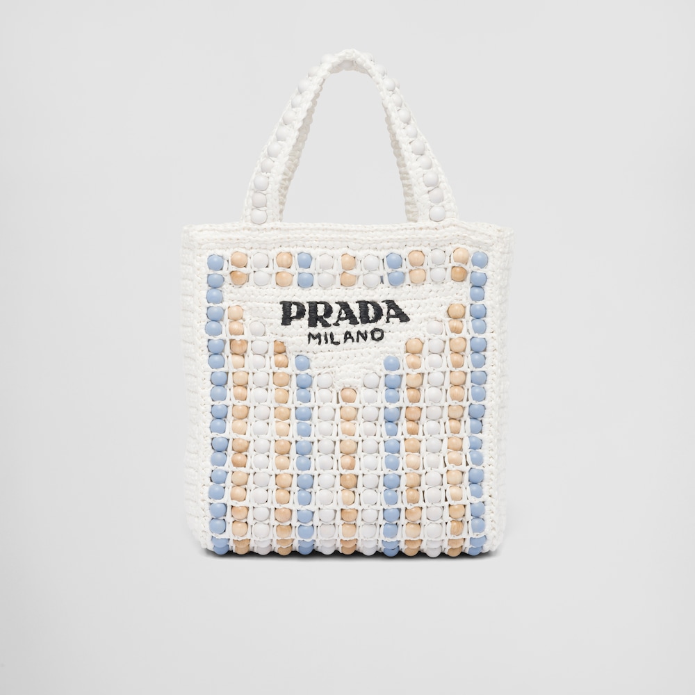 Prada ラフィアxウッドビーズ トートバッグ 1