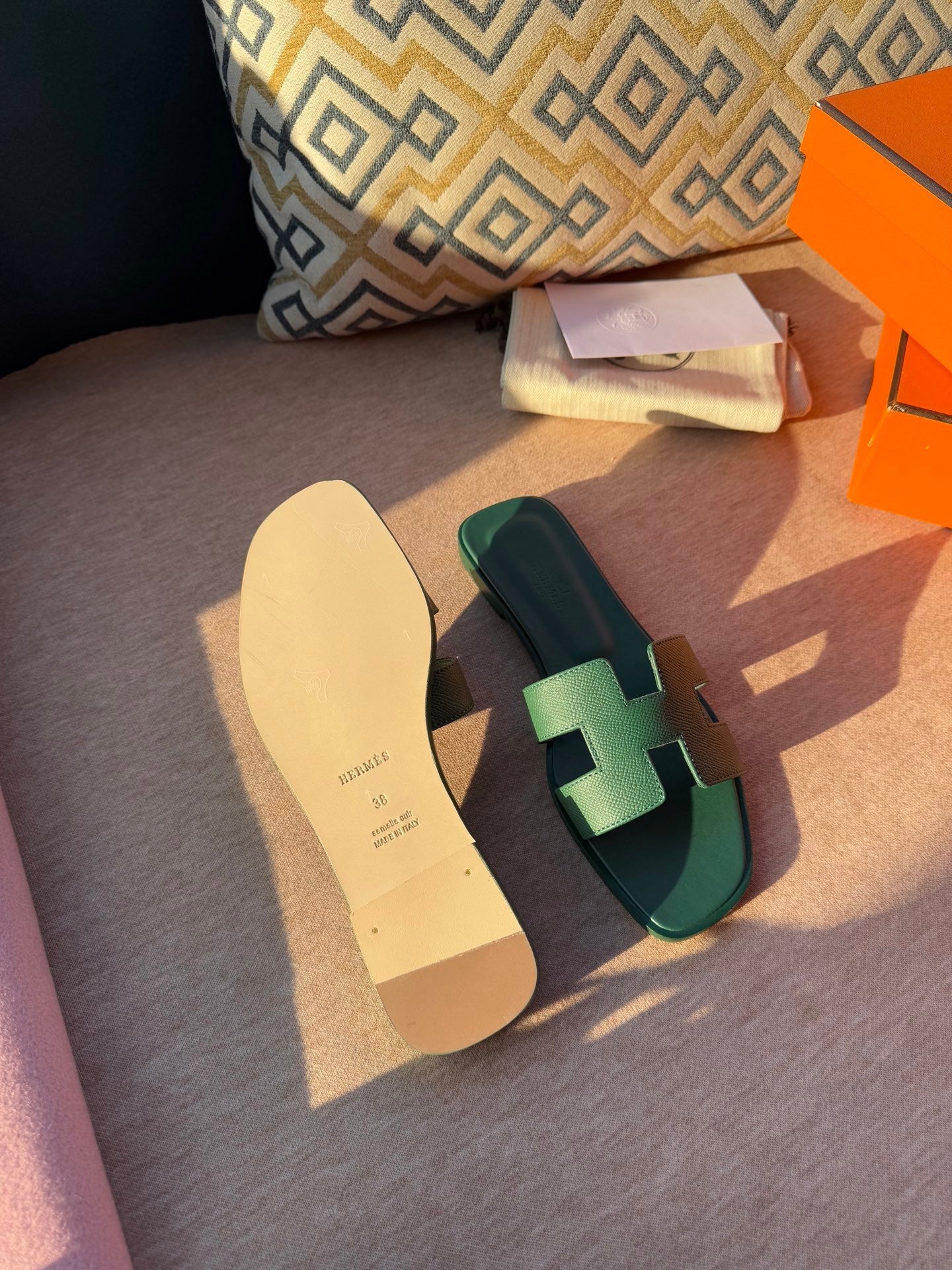 0RAN SANDALS IN HUNTER GREEN CALFSKIN、mysite、Cacoeks