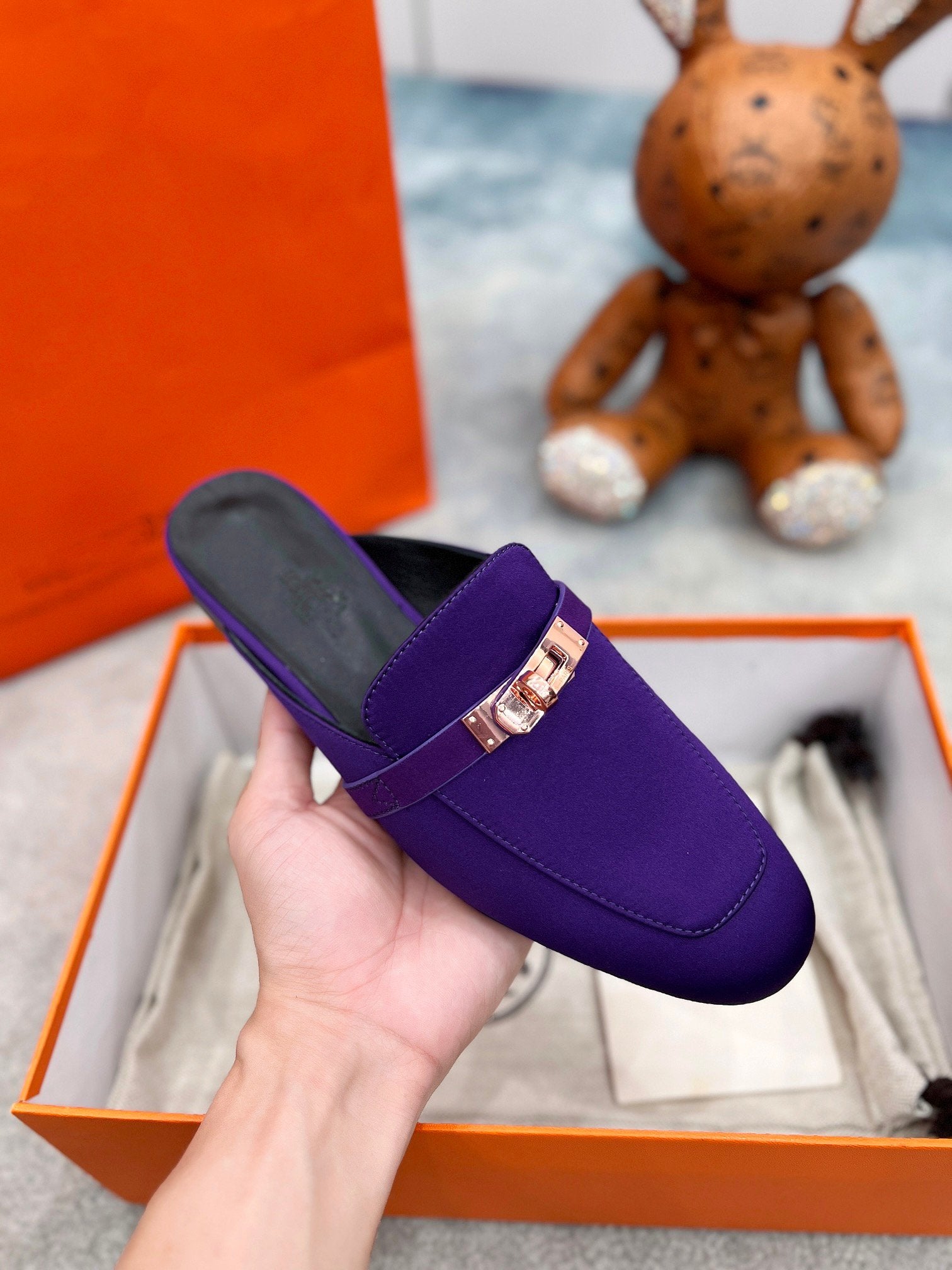 0Z Mule Violet Silk Thick Cloth/Sheepskin、mysite、Cacoeks