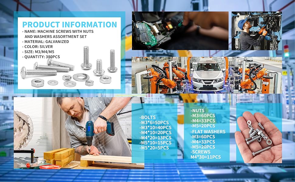 Screws Bolts and Nuts Assortment Kit