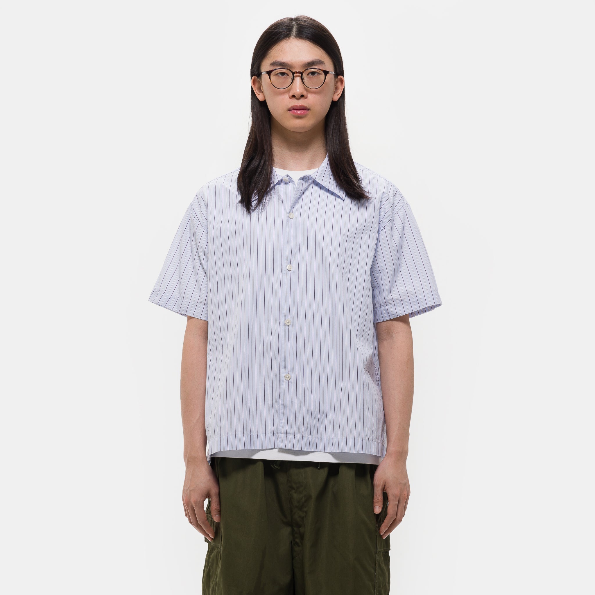 Holiday Shirt in Light Blue Banker Stripe