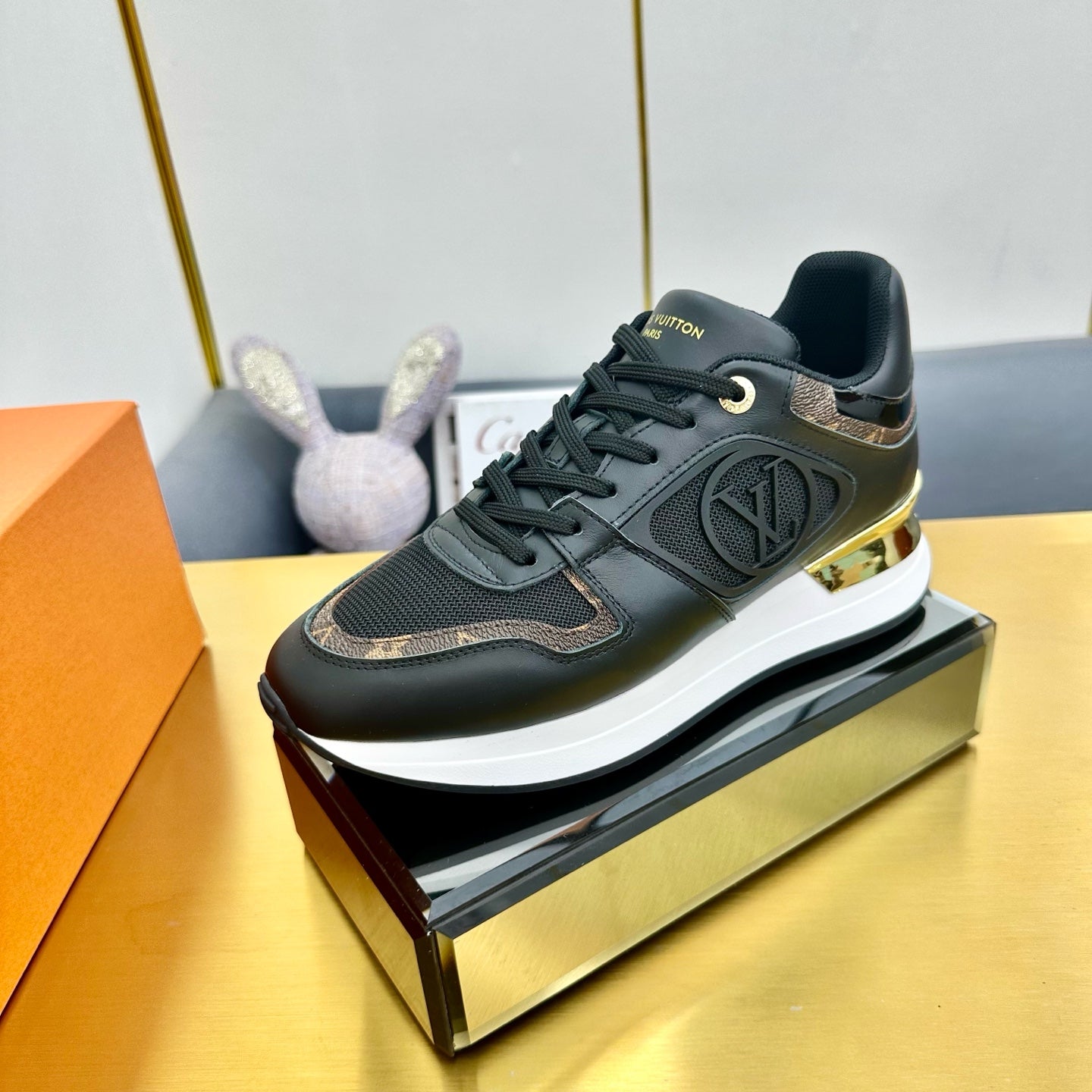 NEO RUN AWAY SNEAKER IN BLACK CALFSKIN、mysite、Cacoeks