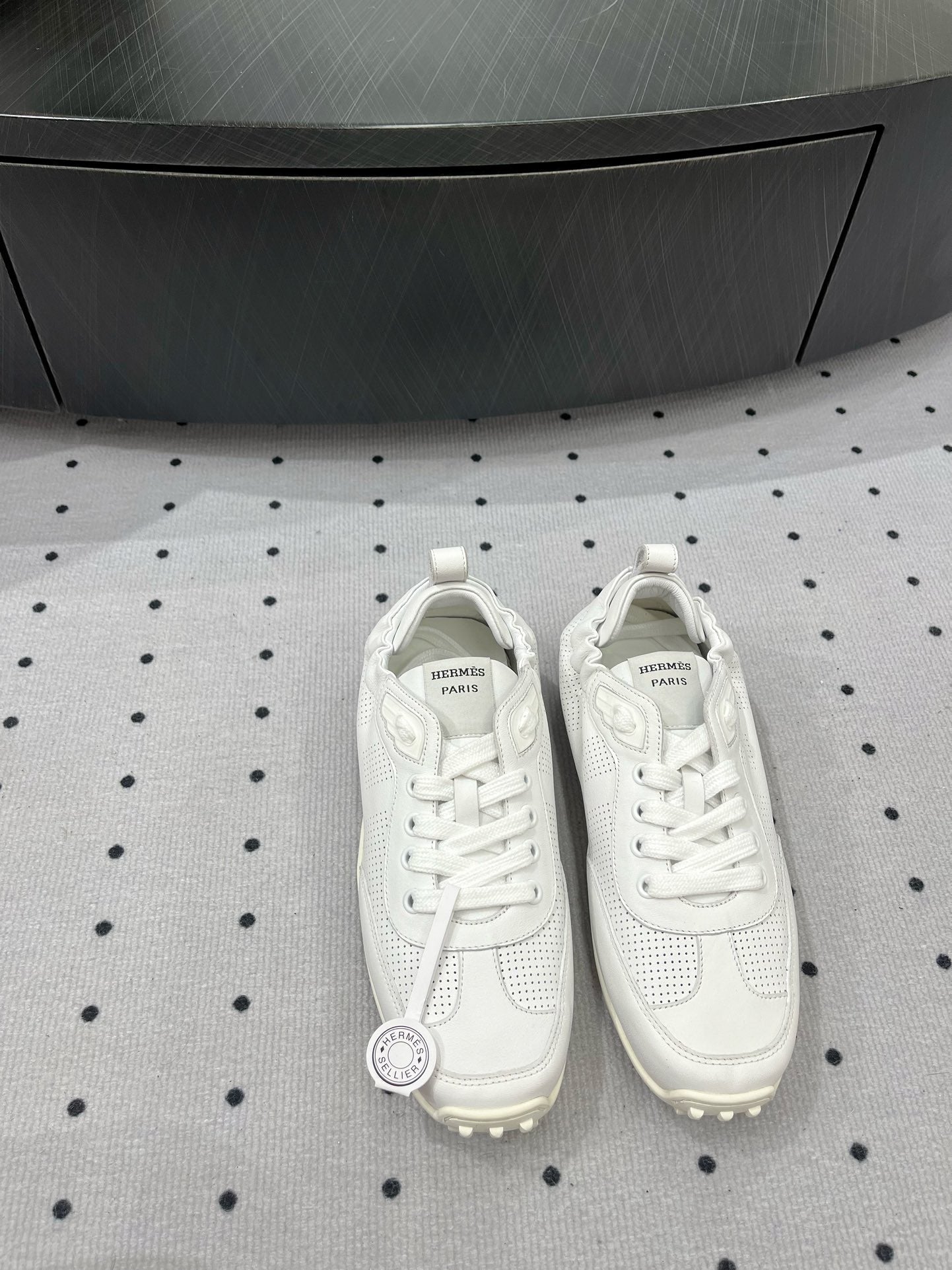 TRAIL SNEAKER IN WHITE CALFSKIN、mysite、Cacoeks