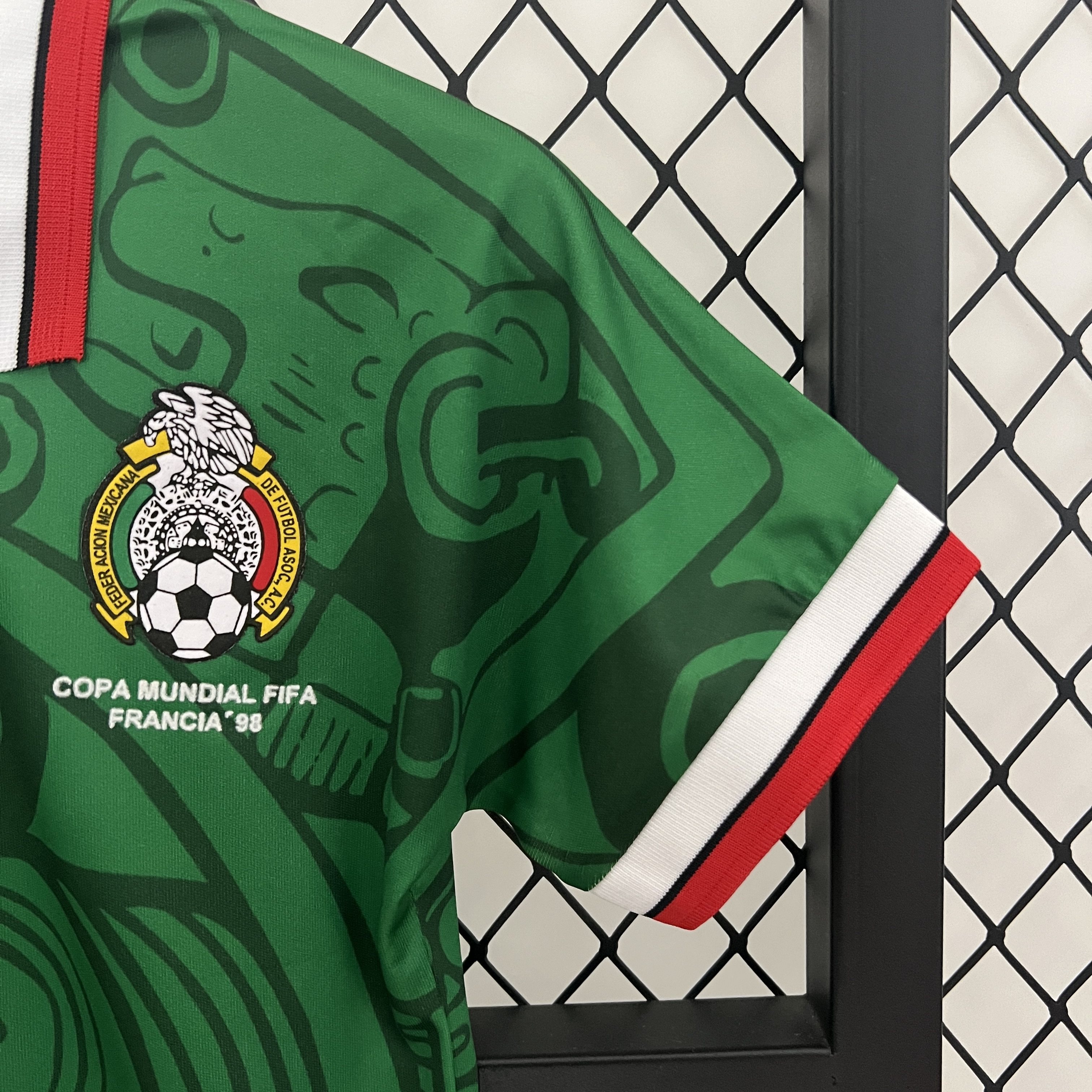 ManixJersey.com | Retro Mexico 1998 Home Stadium Kids Kit -Customize Name, Number and Patch | Worldwide Shipping