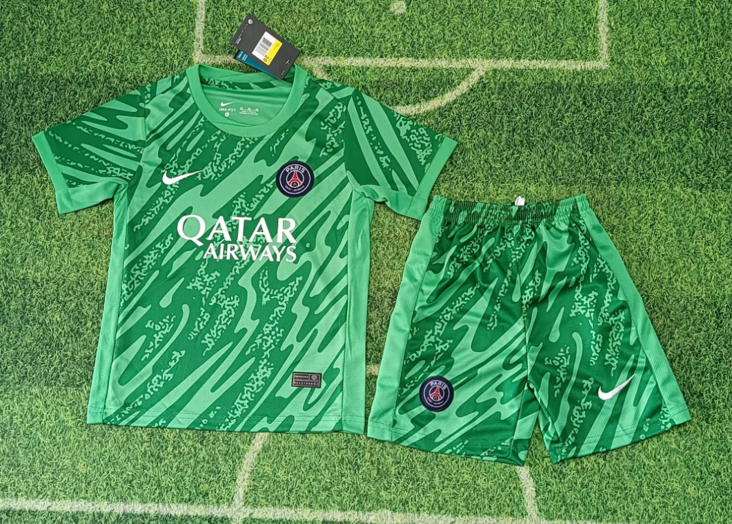 24/25 Paris Saint-Germain Green Goalkeeper Football Shirt Kids Size Suit-mysite Custom Football Kit- Nextkits