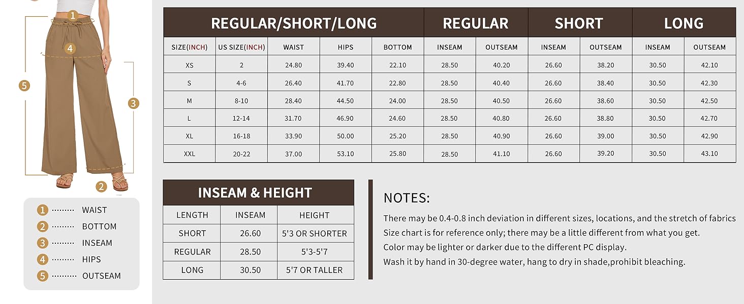 Women Summer Pants Flowy Pants Drawstring Waist Wide Leg Palazzo Beach Pants