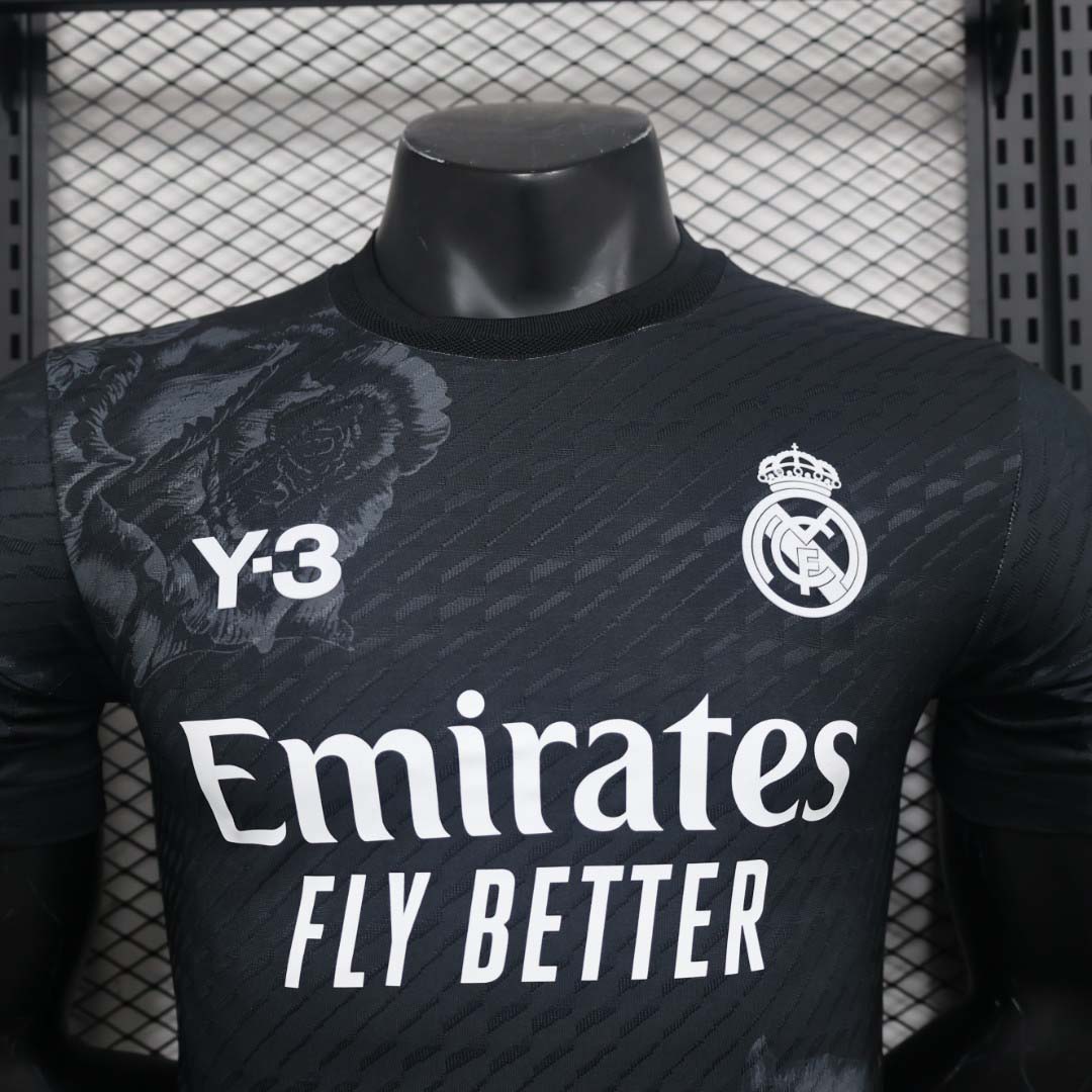 2024/2025 Player Version Real Madrid Y-3 Special Edition Black Football Shirt 1:1 Thai Quality:football jersey mysite: unitedjerseyfootball 邓江浪:football