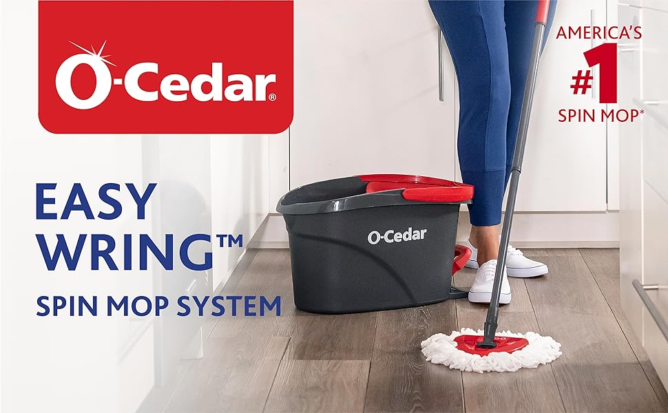 O-Cedar EasyWring Spin Mop Mops Bucket with Ringer Hardwood Floor Cleaner Vileda Swiffer 2-in-1