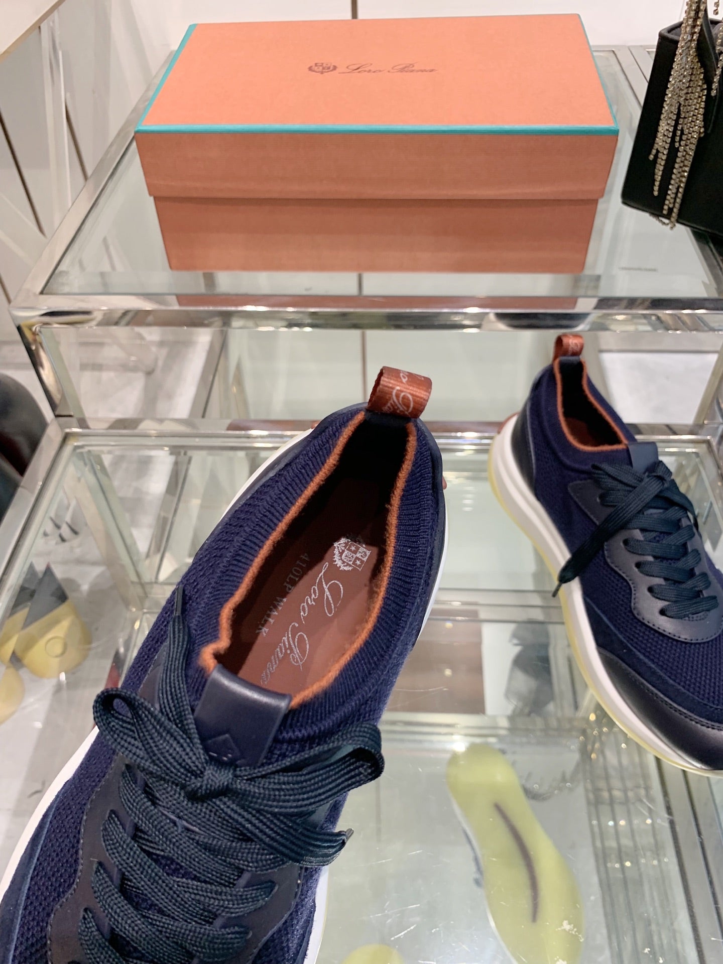 SNEAKER IN MIDNIGHT BLUE CANVAS MIX SUEDE WITH LAMBSKIN、mysite、Cacoeks