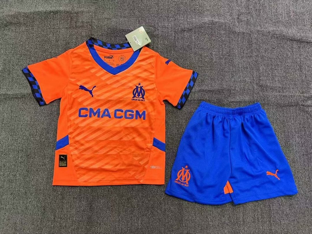 24/25 Olympique de Marseille Third Away Football Shirt Kids Size Suit-mysite Custom Football Kit- Nextkits