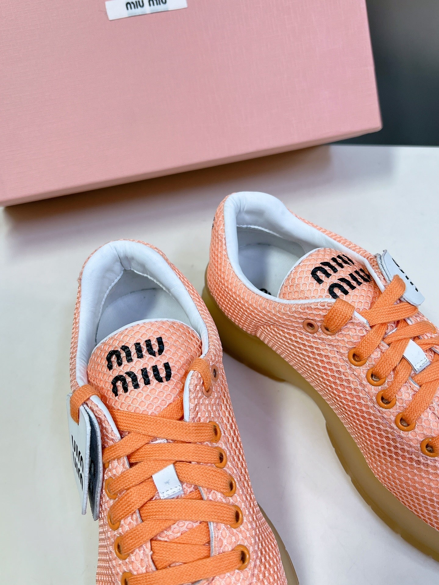 BASIC SNEAKERS IN LIGHT ORANGE MESH、mysite、Cacoeks