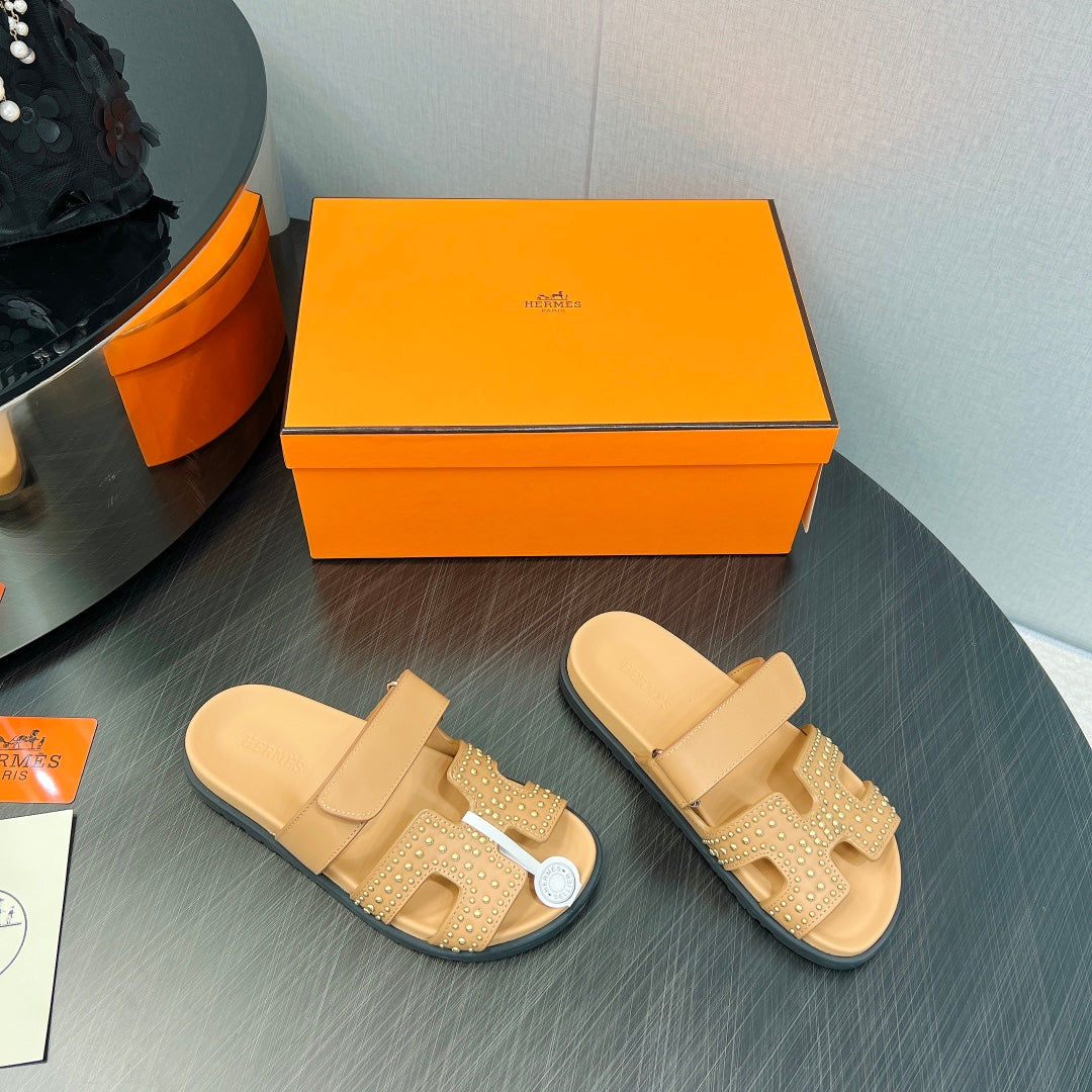 CHYPRE SANDAL LIGHT ORANGE CALFSKIN STYLIZED、mysite、Cacoeks