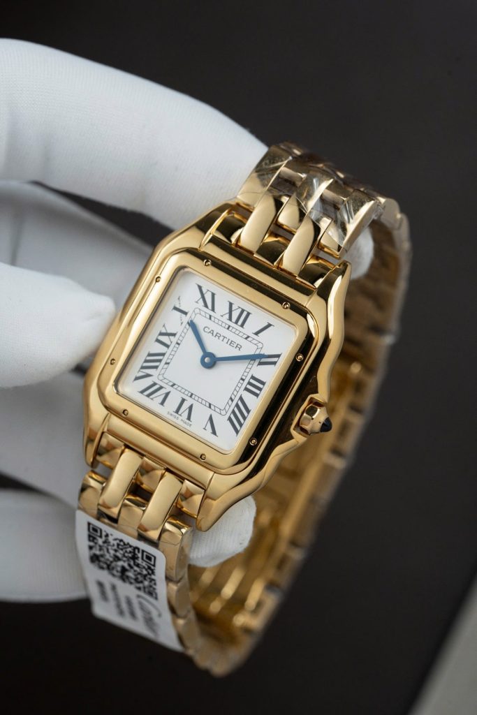 Đồng Hồ Cartier Panthere WGPN0009 Replica 11 Mạ Vàng Gold Mặt Trắng 27x37mm (2)