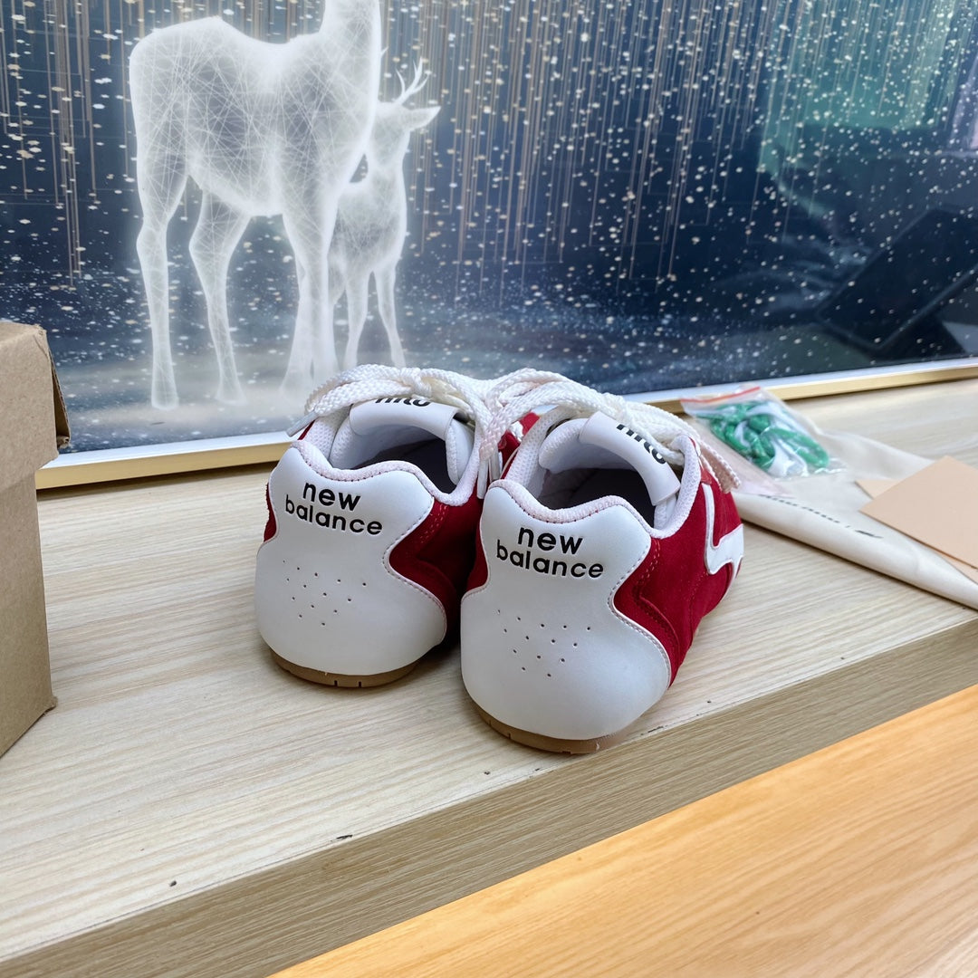 NB Red And Crimson Color Sneakers Cowhide、mysite、Cacoeks