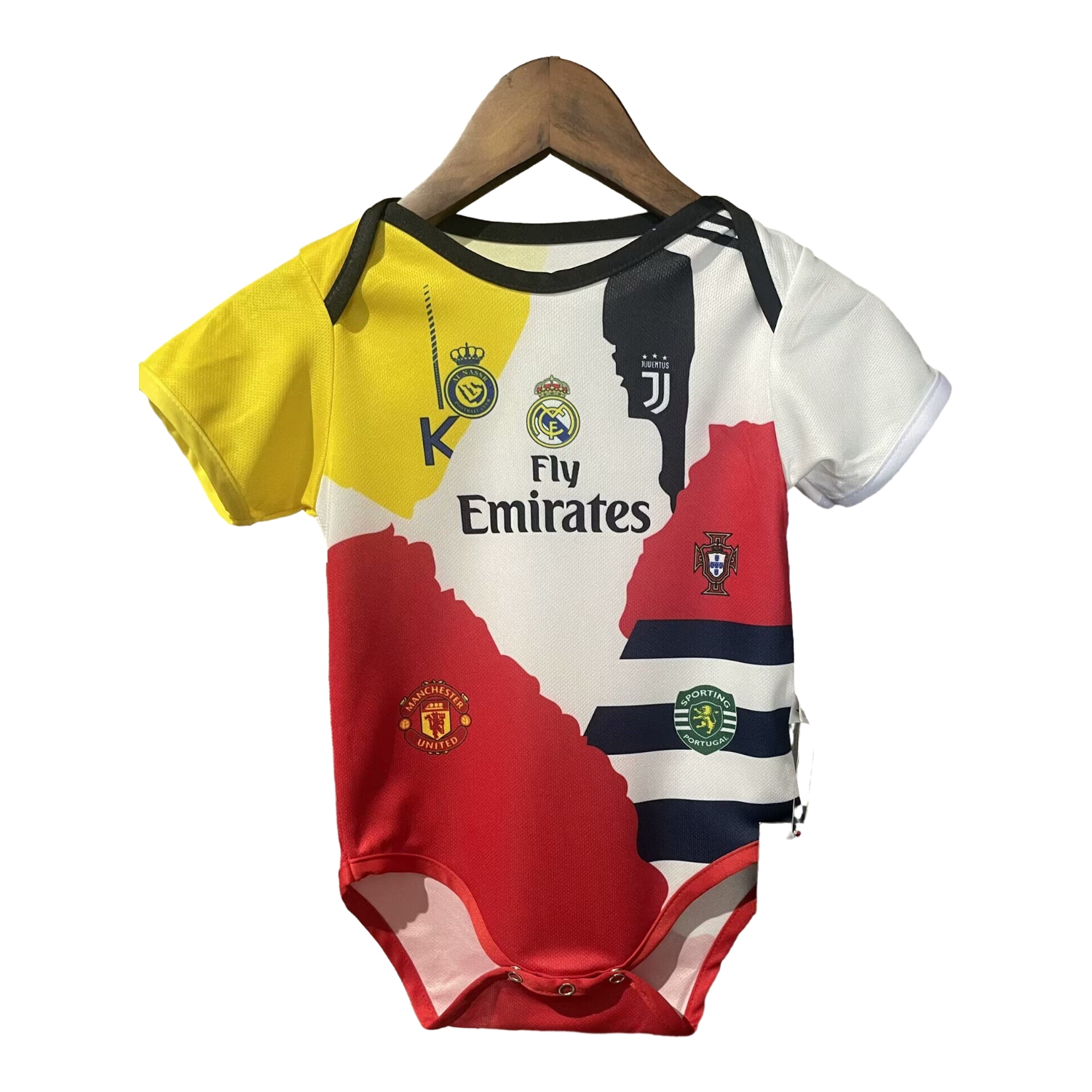 UltraTrikot-Cristiano Ronaldo Career Commemorative Baby Crawling Suit - Real Madrid Juventus Portugal Manchester United Al Nassr Sporting CP
