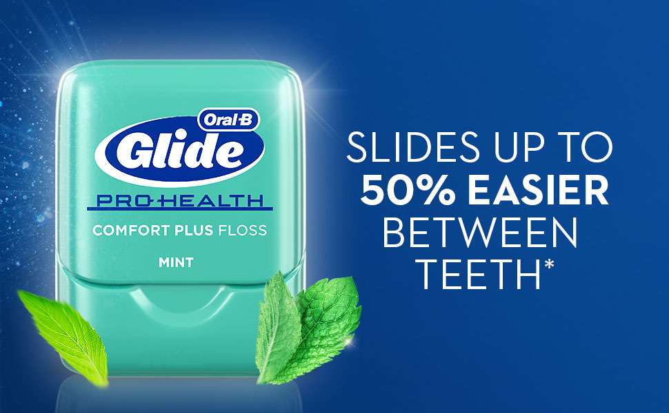 Slides up to 50% easier between teeth