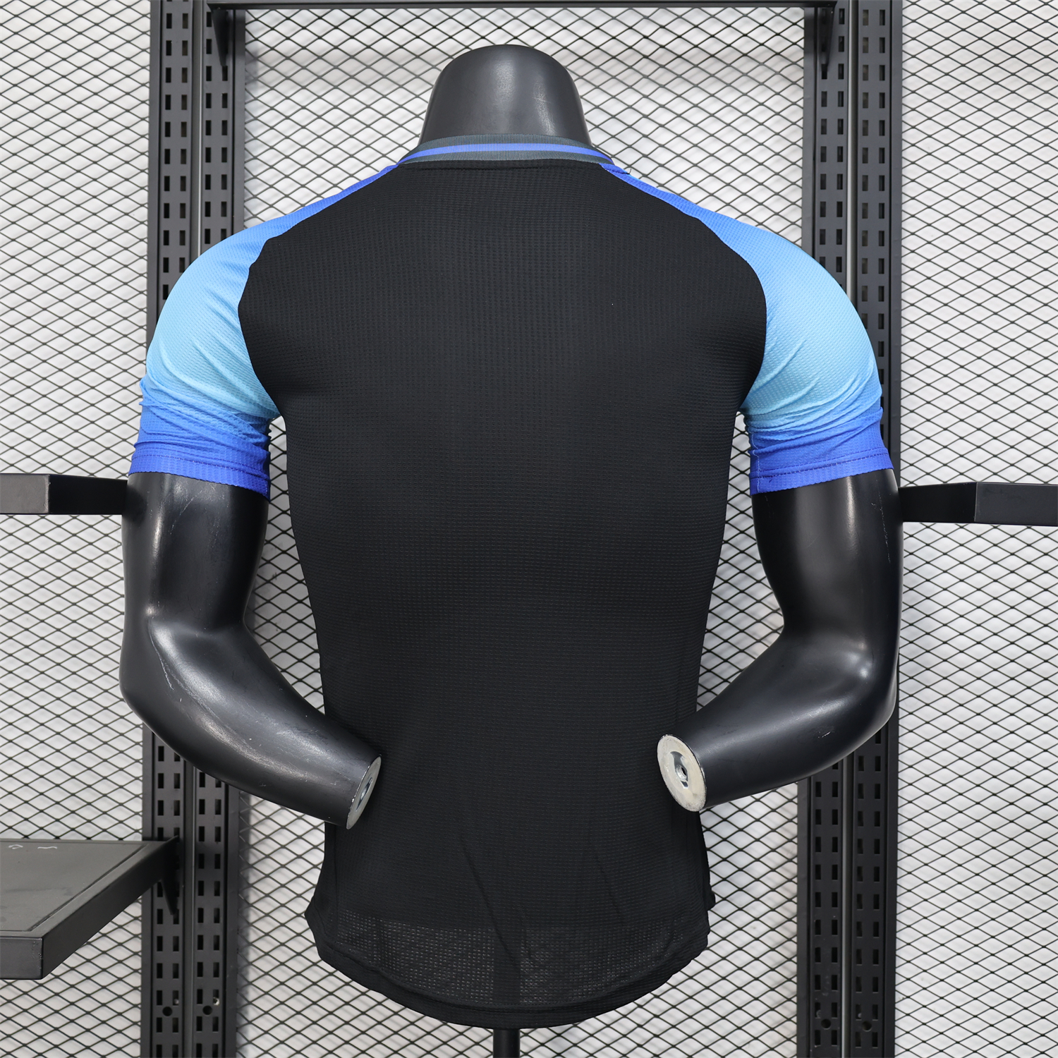 UltraTrikot-Algeria 25-26 Pure Black with Blue Sleeves Jersey - Player Version