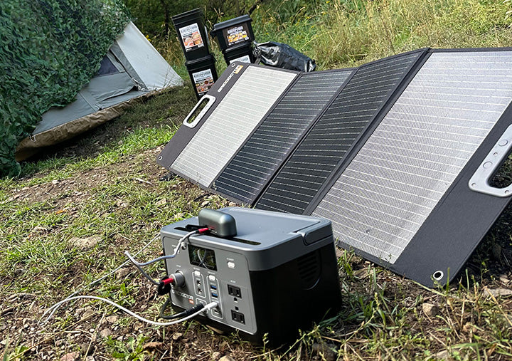 Photo: Generator charging using solar panel
