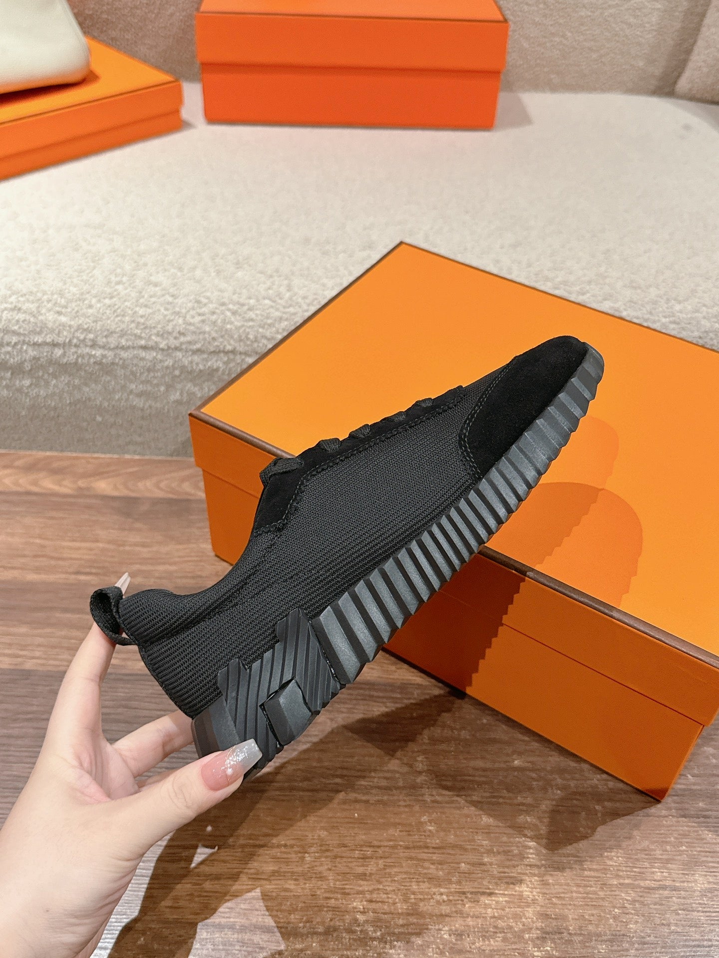 MAINLAND SNEAKER IN FULL BLACK SUEDE AND BREATHABLE MESH FABRIC、mysite、Cacoeks