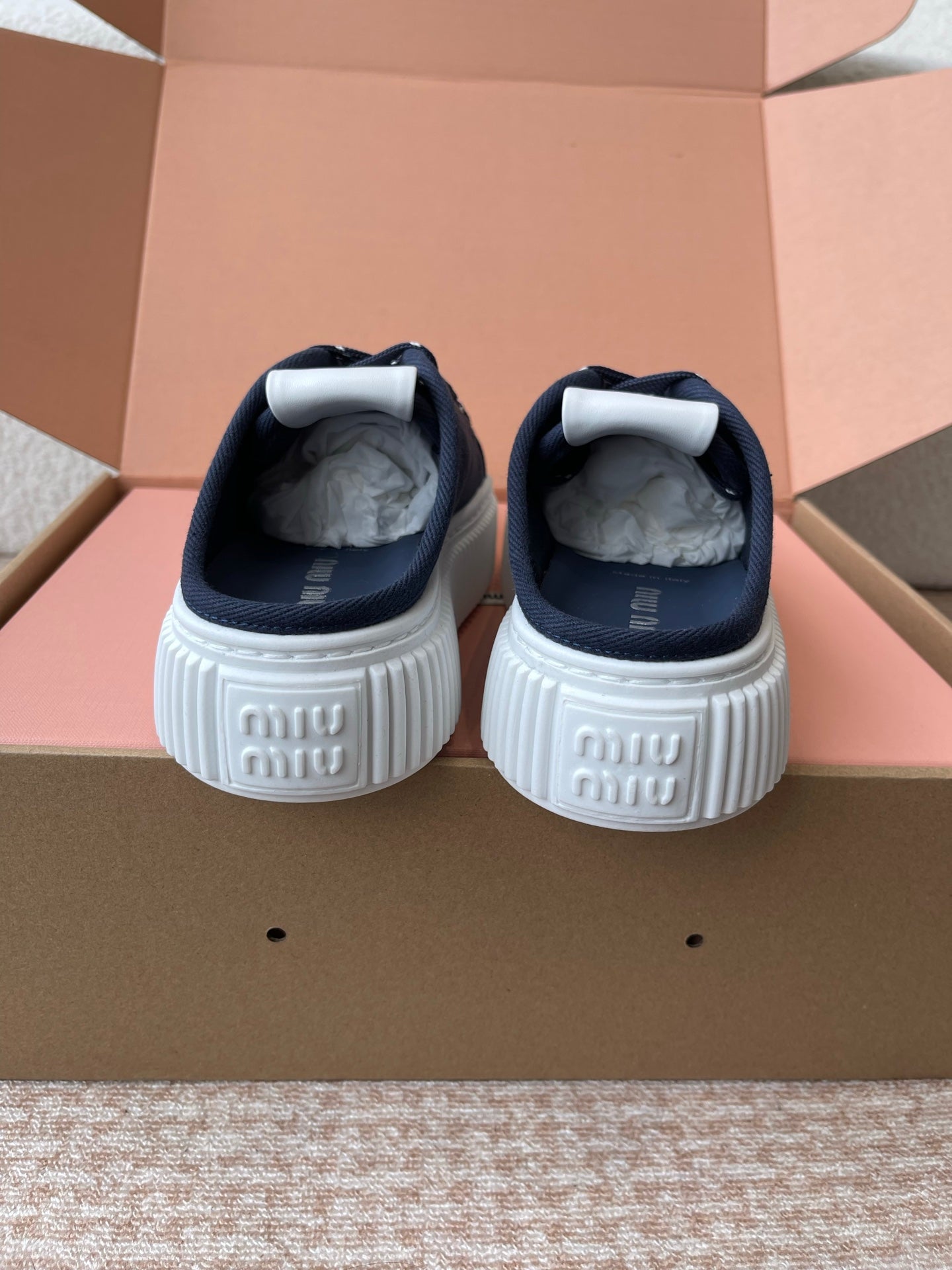 WASH SNEAKER MULES IN DARK NAVY DENIM、mysite、Cacoeks