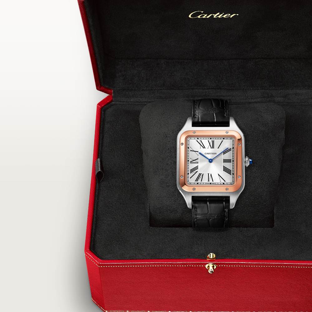 Super Clone 1:1 CARTIER SANTOS-DUMONT XL Model Rose Gold Mix W2SA0017 Replica-fasswatch