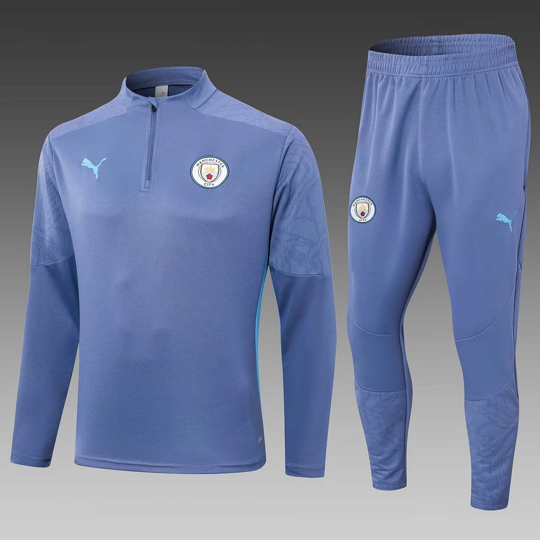 24/25 Manchester City Half-Pull Training Suit Gray Football Shirt Set-mysite Custom Football Kit- Nextkits