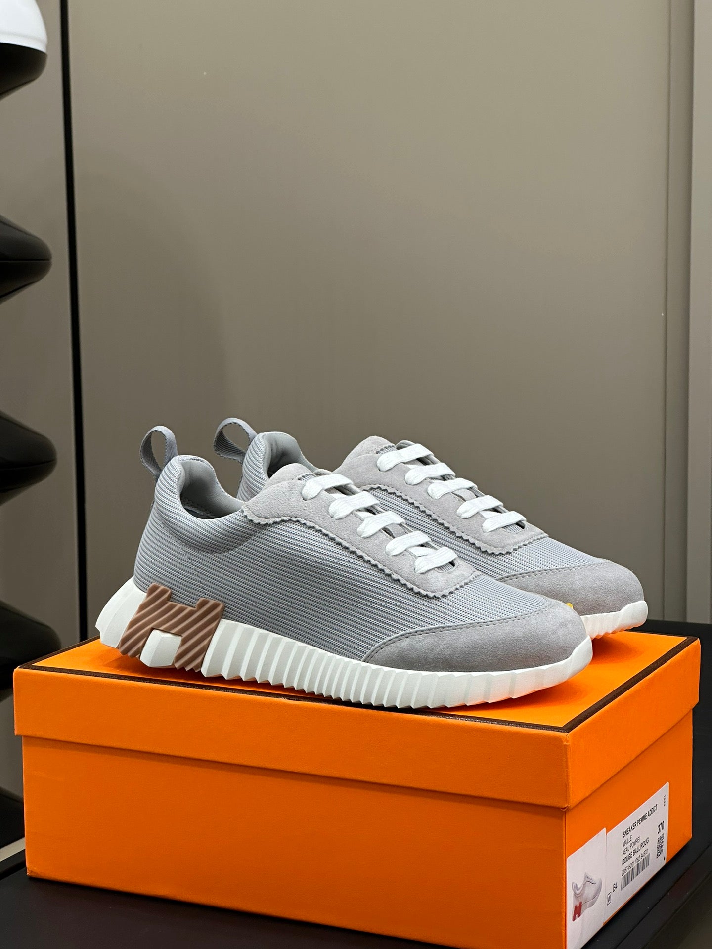 BOUNCING SNEAKERS LIGHT GRAY CALFSKIN、mysite、Cacoeks