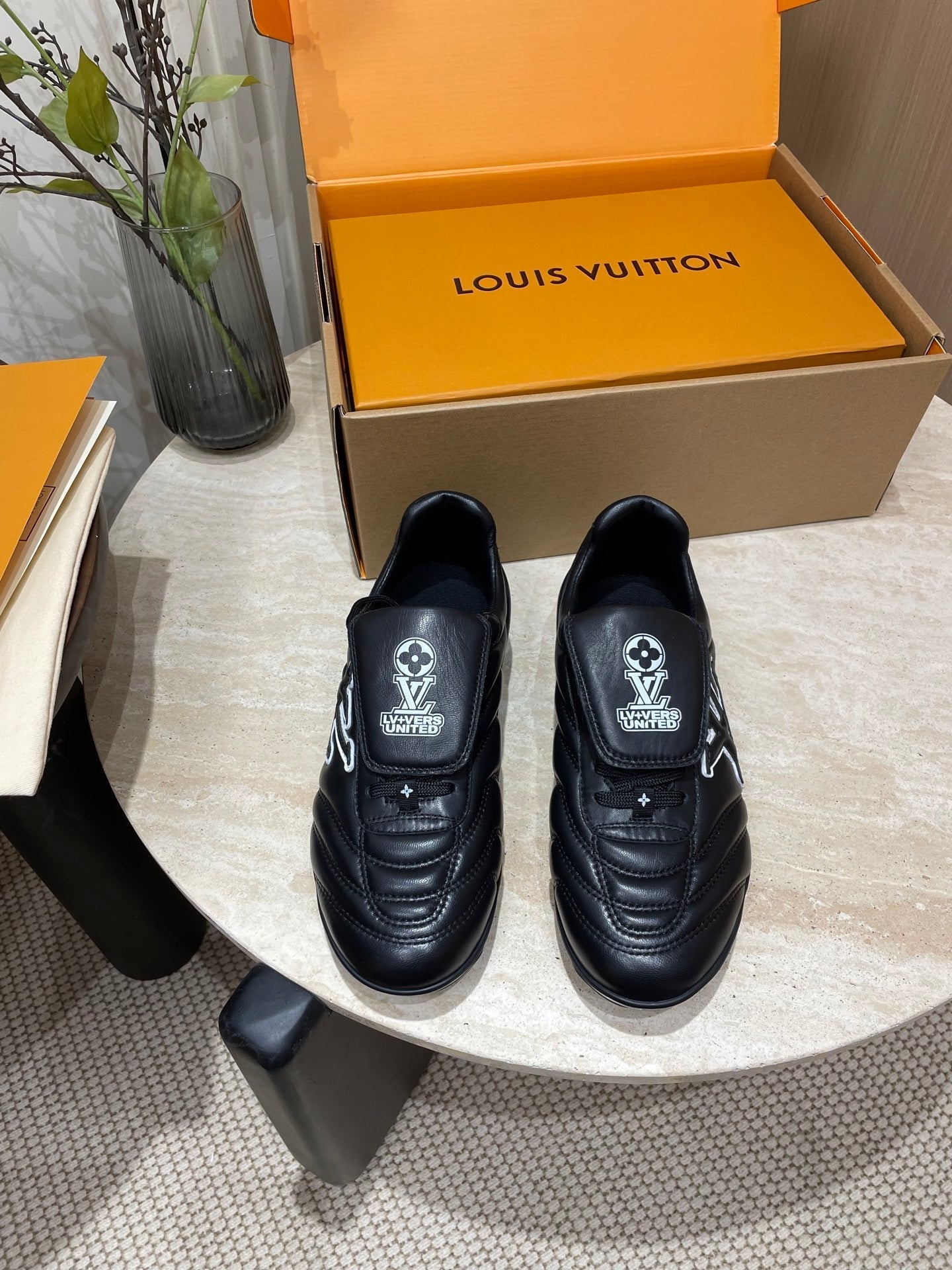 FOOTPRINT SOCCER SNEAKER IN BLACK CALFSKIN、mysite、Cacoeks