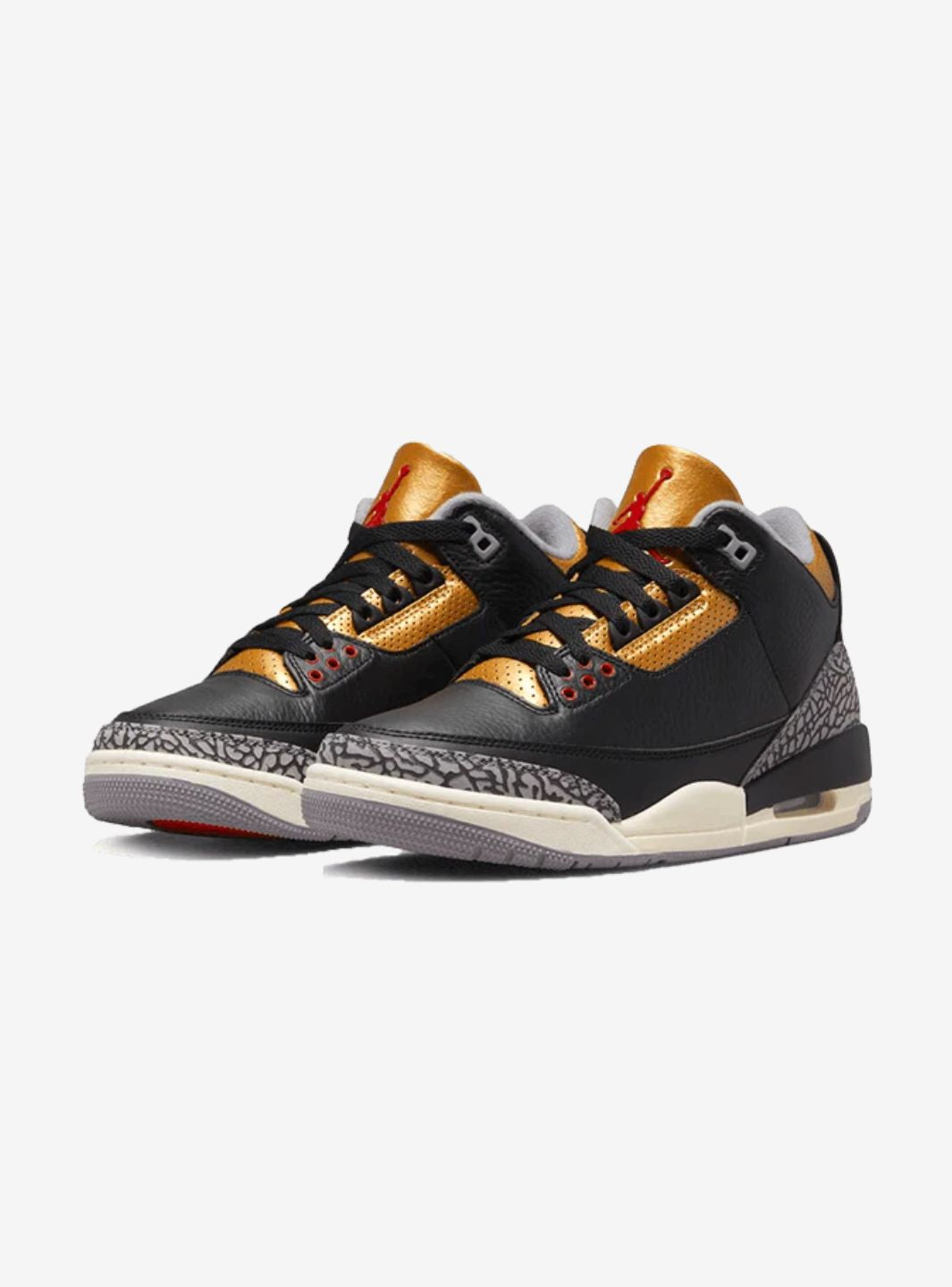 Air Jordan 3 Retro Black Cement Gold、JORDAN、Cacoeks