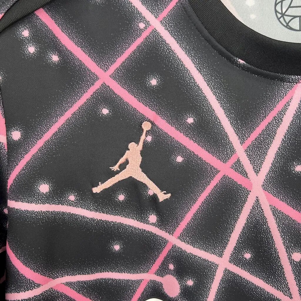 UltraTrikot-Paris Saint-Germain PSG 25-26 Pink Lines Black Pre-Match Training Jersey - Fans Version