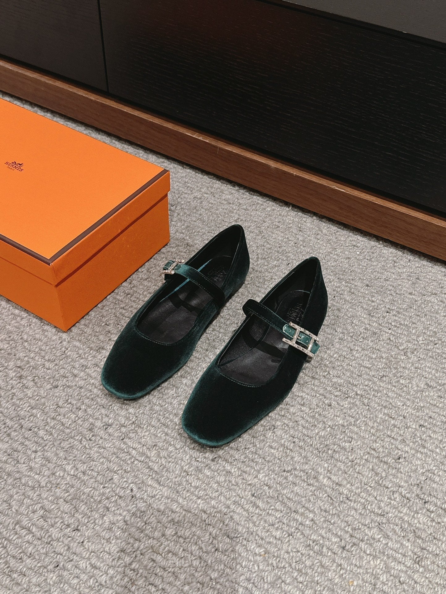 JANE BALLET FLAT CASTLETON GREEN VELVET、mysite、Cacoeks