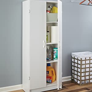 cabinet storing laundry items