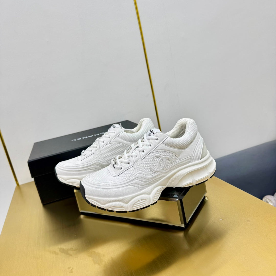 DAD SNEAKER IN WHITE SUEDE AND BREATHABLE MESH、mysite、Cacoeks