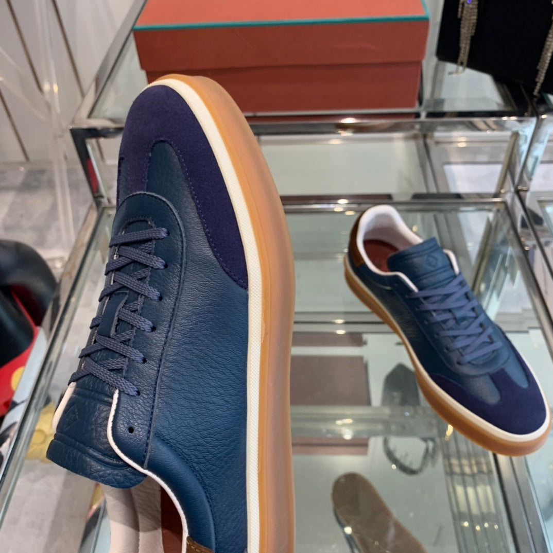 LP TENNIS WALK SNEAKERS NAVY CALFSKIN、mysite、Cacoeks