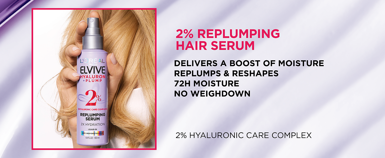 2% replumping hair serum: delivers a boost of moisture, replumps and reshape
