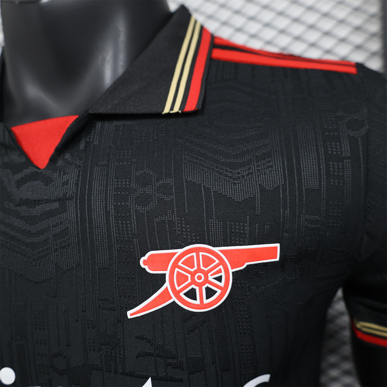 UltraTrikot-Arsenal 25-26 Black POLO Throwback Trefoil Jersey - Player Version