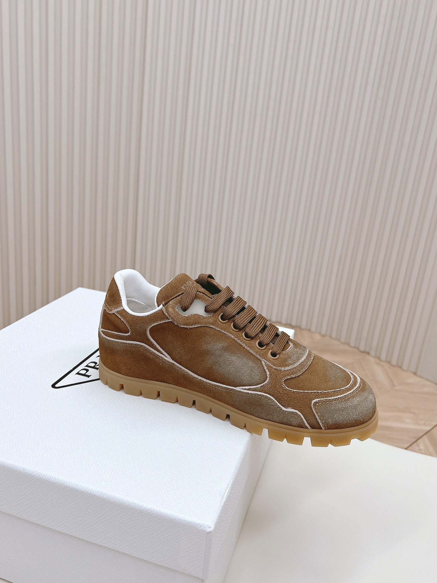 PRA FADED SUEDE SNEAKERS SEPIA AND WHITE、mysite、Cacoeks