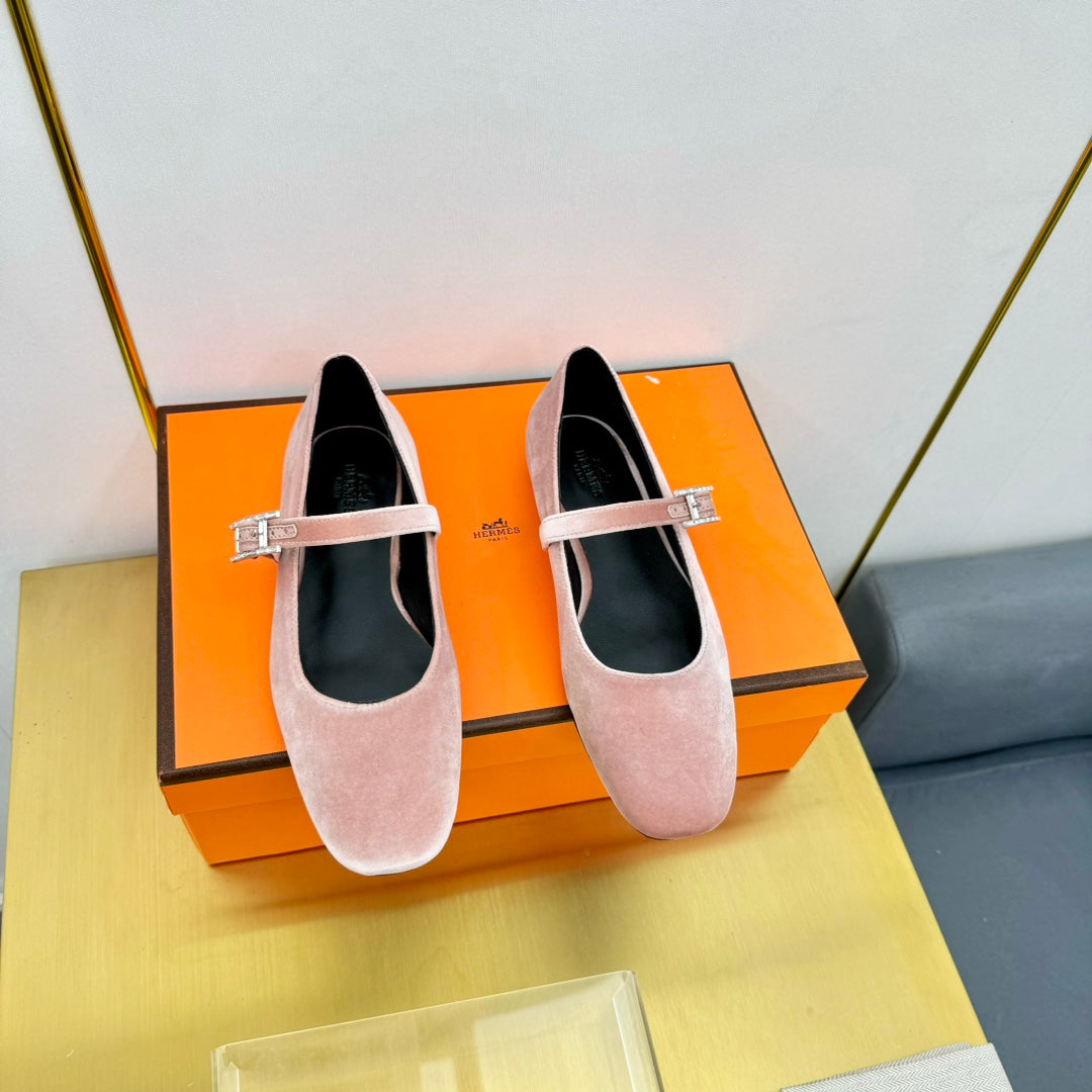 HM BALLET FLATS IN LIGHT PINK SUEDE、mysite、Cacoeks
