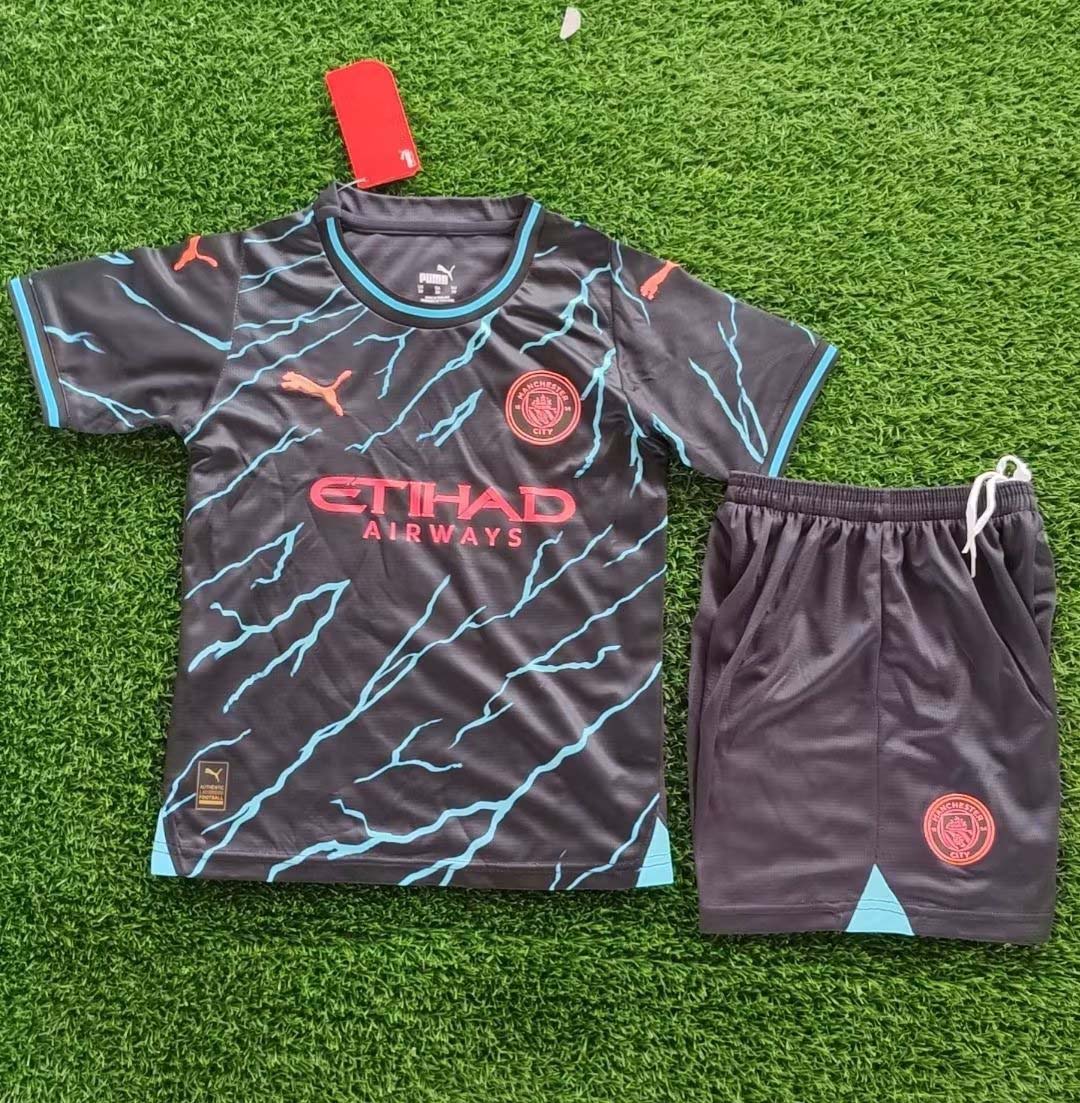 2023/2024 Manchester City Third Away Football Shirt 1:1 Thai Quality Kids Size:football jersey mysite: unitedjerseyfootball 邓江浪:football