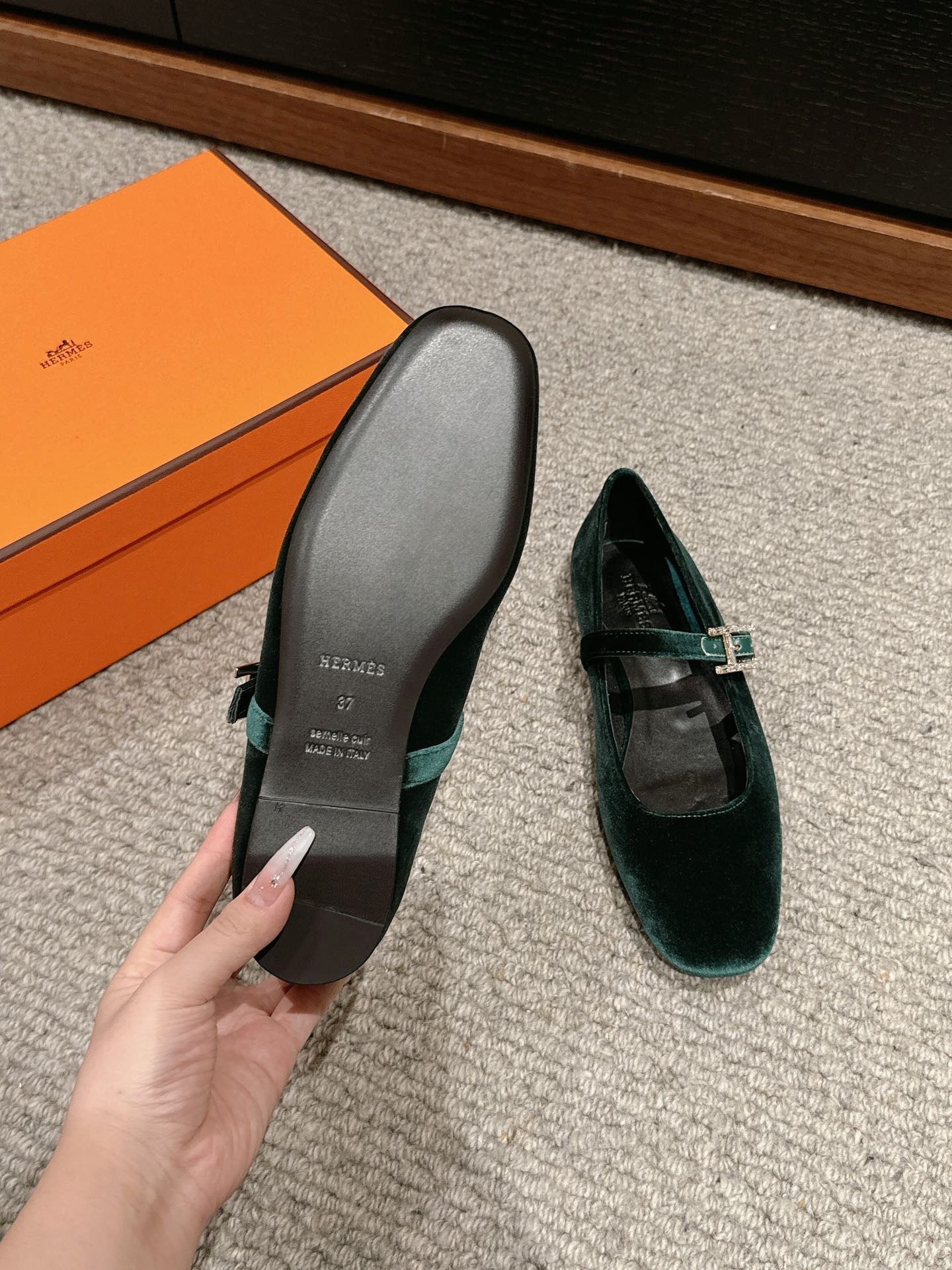 JANE BALLET FLAT CASTLETON GREEN VELVET、mysite、Cacoeks