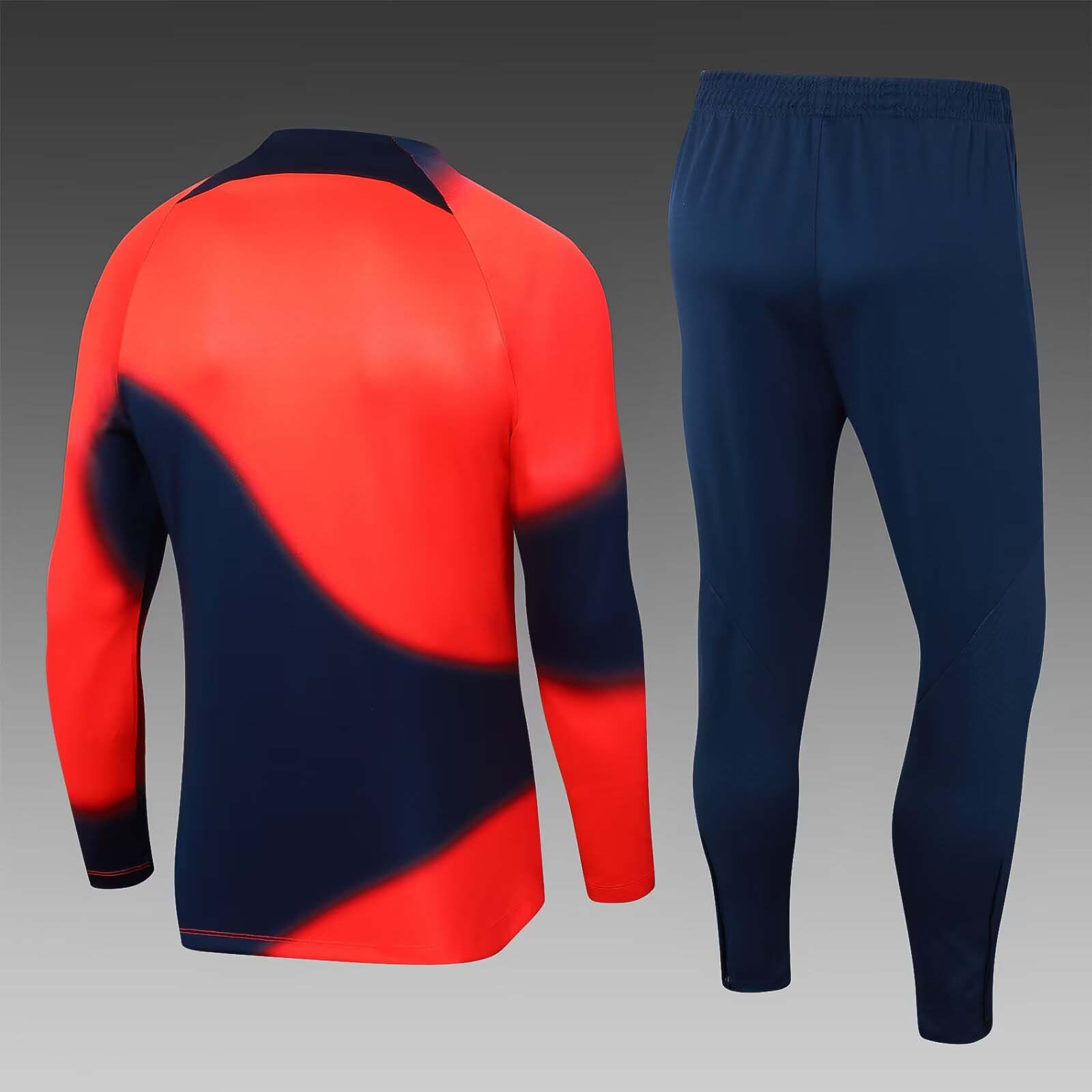2023/2024 Psg Paris Saint-Germain Half-Pull Training Suit Orange red Set:football jersey mysite: unitedjerseyfootball 邓江浪:football
